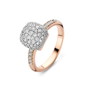 23R194RWdia - diamond ring made of 18kt gold with diamonds on the shank