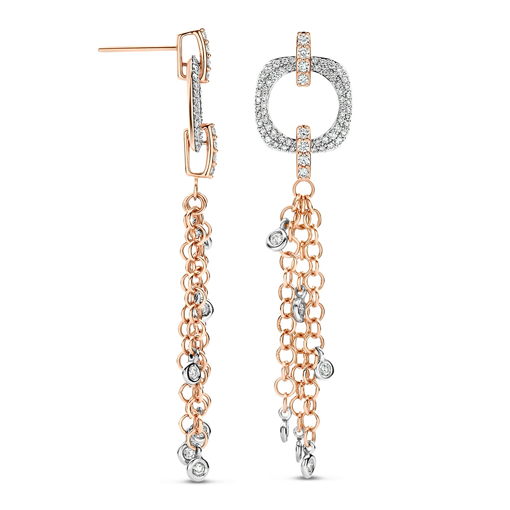 Elements Earrings made of 18kt gold and 1.64ct diamonds