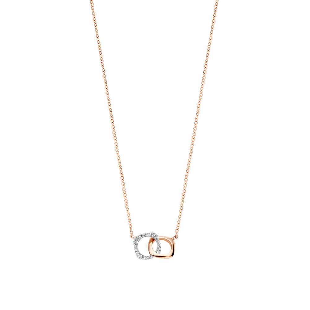 Our 18kt rose gold elements pendant, finished with a 0.49ct white diamonds, called toi&moi